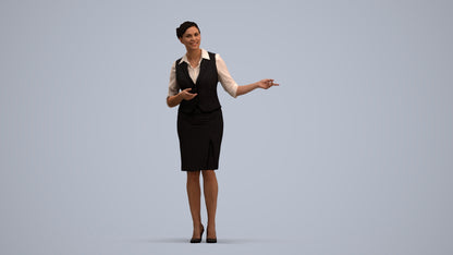 3D people model woman mix, scanned human for 3ds Max rendering, standing pose render