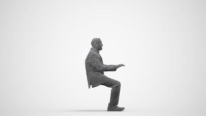 realistic 3D people man business, render-ready for V-Ray and Corona, FBX OBJ, wireframe side view