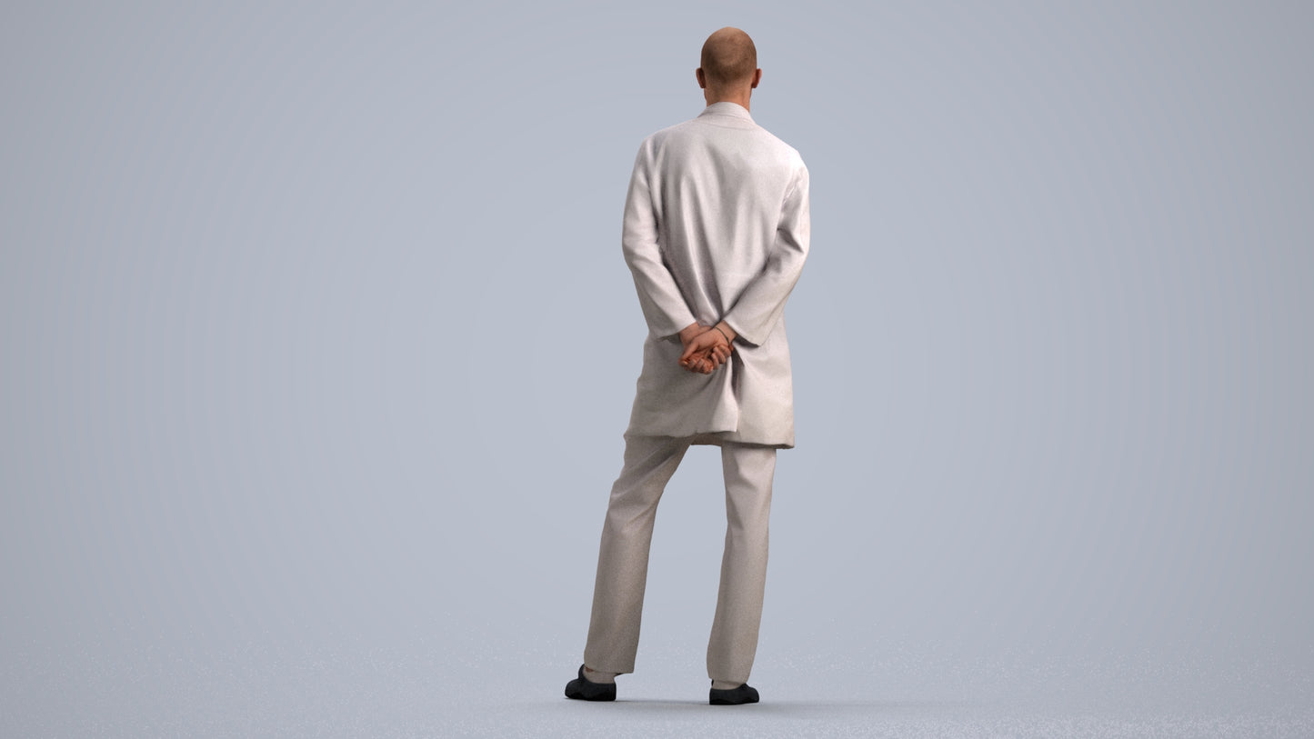 photogrammetry 3D man medical, realistic human model archviz FBX, front view render