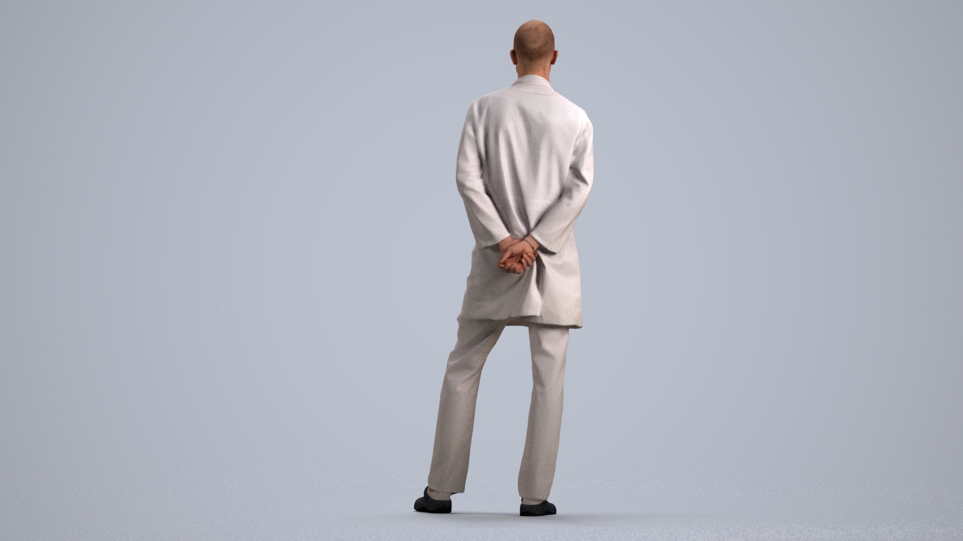 photogrammetry 3D man medical, realistic human model archviz FBX, front view render