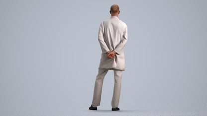 photogrammetry 3D man medical, realistic human model archviz FBX, front view render