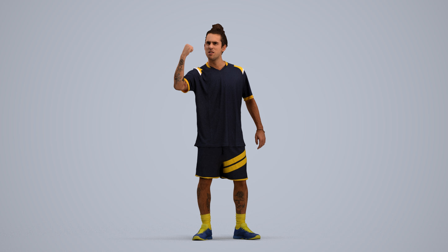3D people model man sport, scanned human for 3ds Max rendering, standing pose render