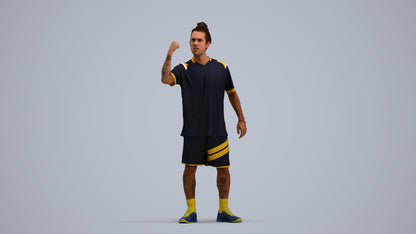 3D people model man sport, scanned human for 3ds Max rendering, standing pose render