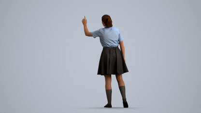 realistic 3D people girl kids, render-ready for V-Ray and Corona, FBX OBJ, front view render