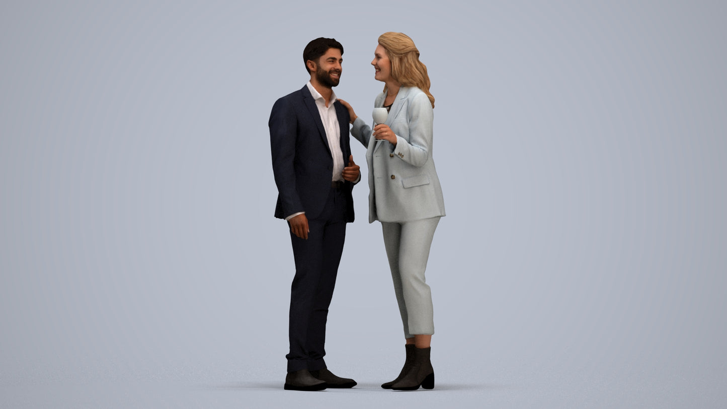 photogrammetry 3D woman business, realistic human model archviz FBX, standing pose render