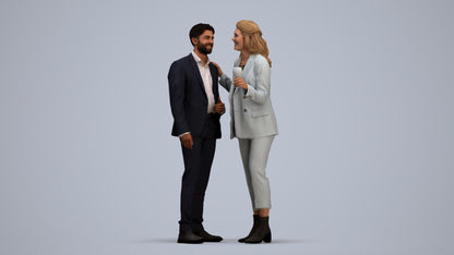 photogrammetry 3D woman business, realistic human model archviz FBX, standing pose render