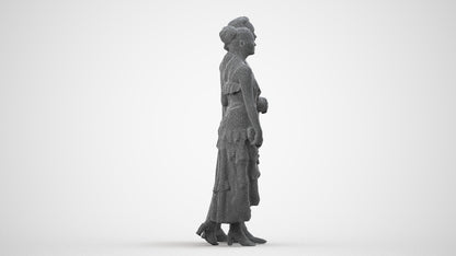 photogrammetry 3D woman formal couple, realistic human model archviz FBX, wireframe side view