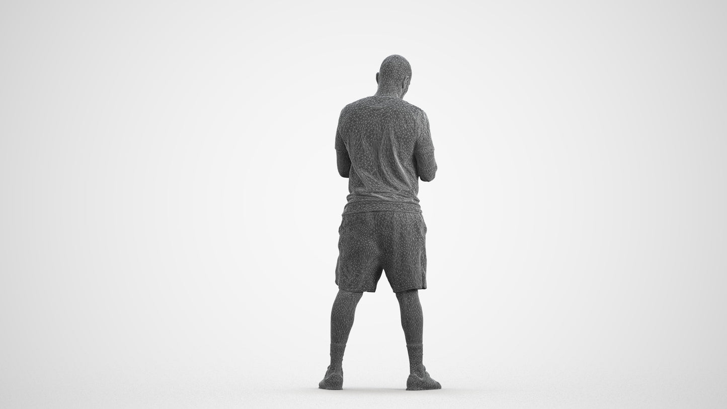realistic 3D human man sport, archviz people FBX OBJ for Blender, wireframe front view