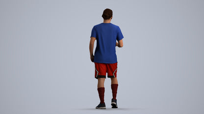 realistic 3D human man sport, archviz people FBX OBJ for Blender, front view render