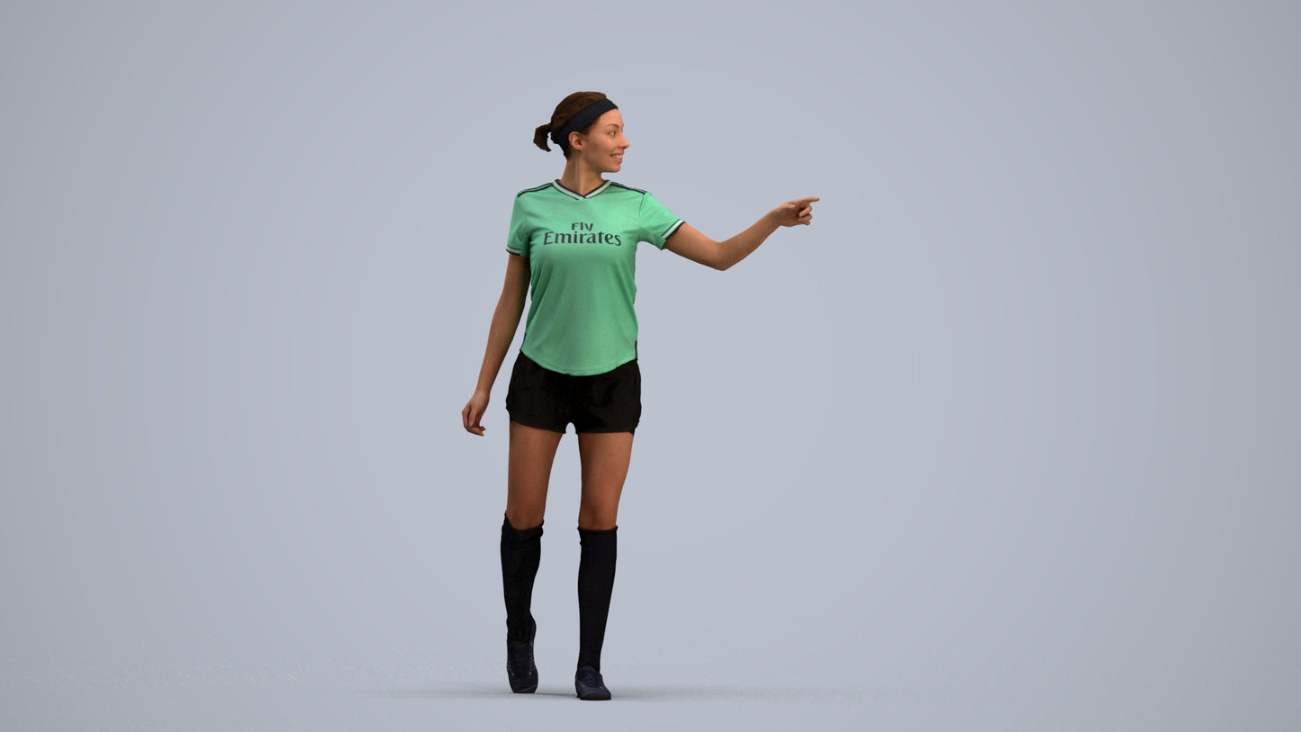 photogrammetry 3D woman sport, realistic human model archviz FBX, standing pose render
