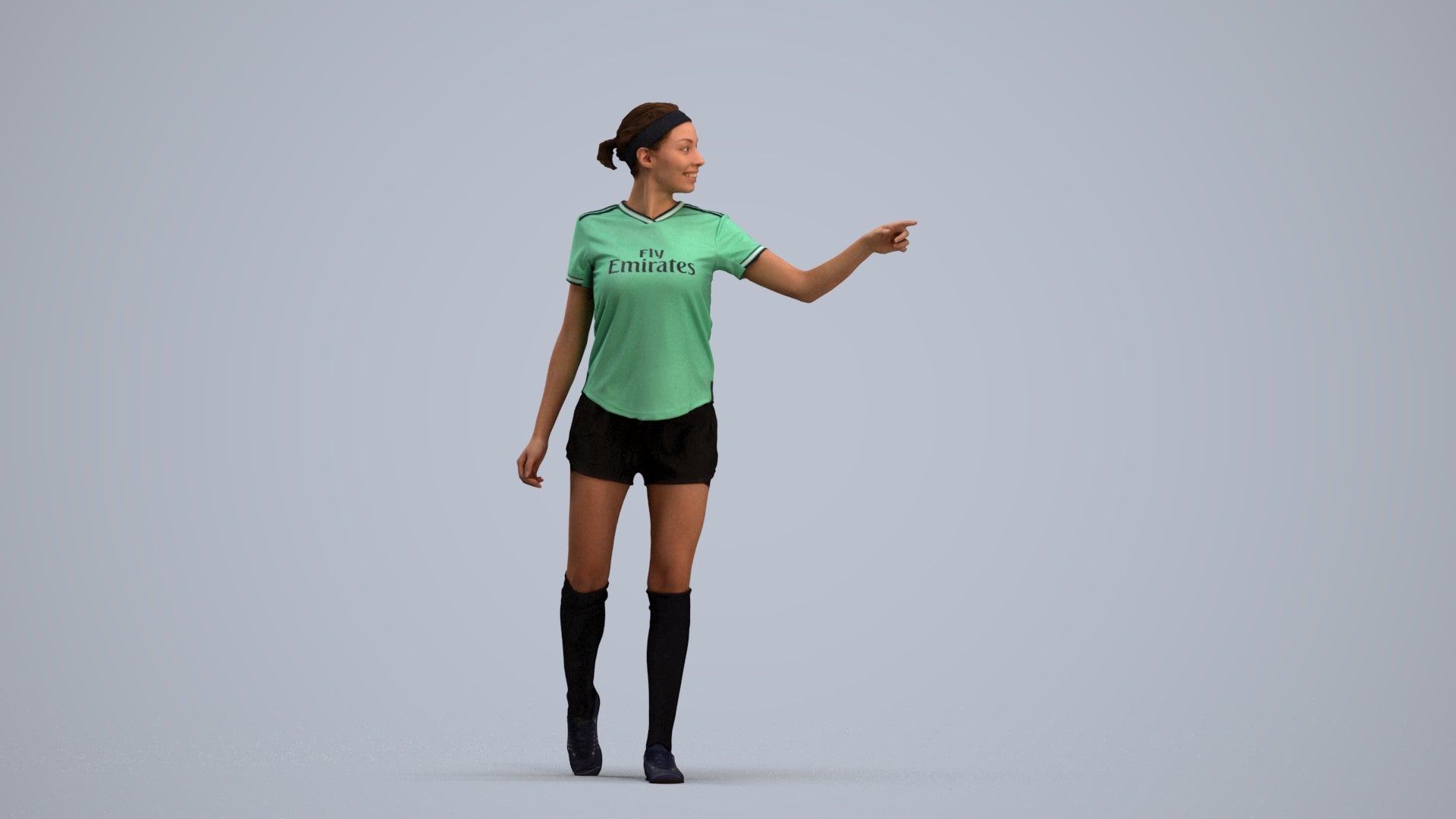 photogrammetry 3D woman sport, realistic human model archviz FBX, standing pose render