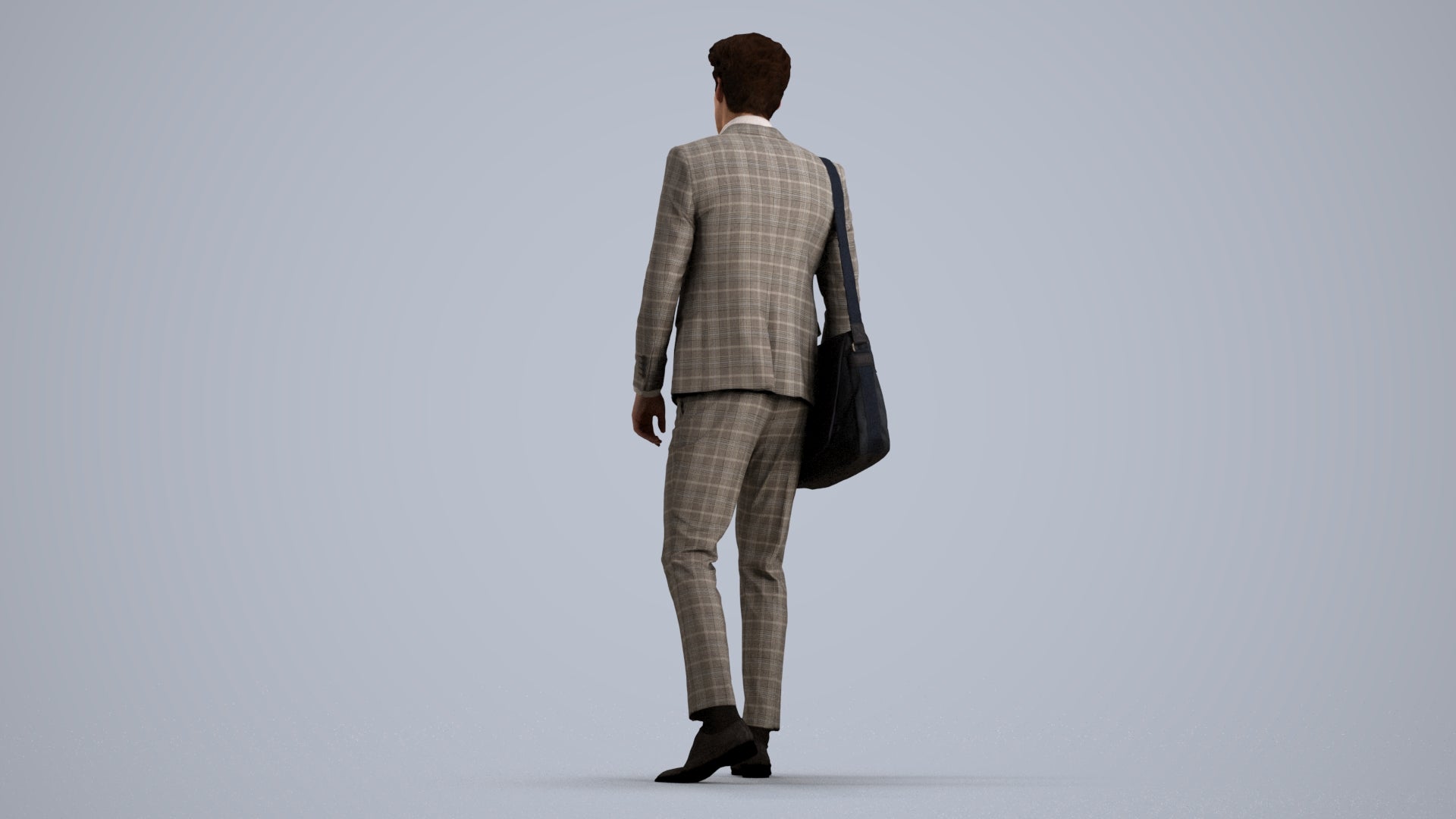 scanned 3D man business, photogrammetry people for Enscape and V-Ray, front view render