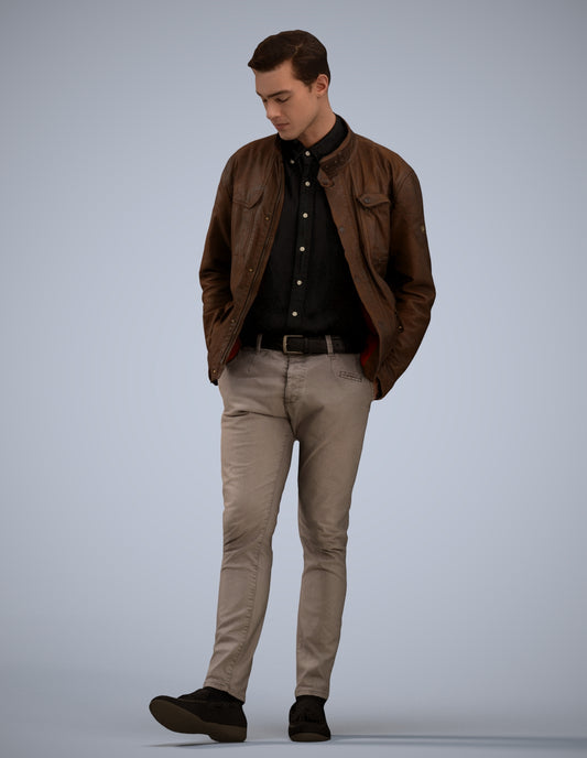 3D people model man casual standing, scanned human for 3ds Max rendering