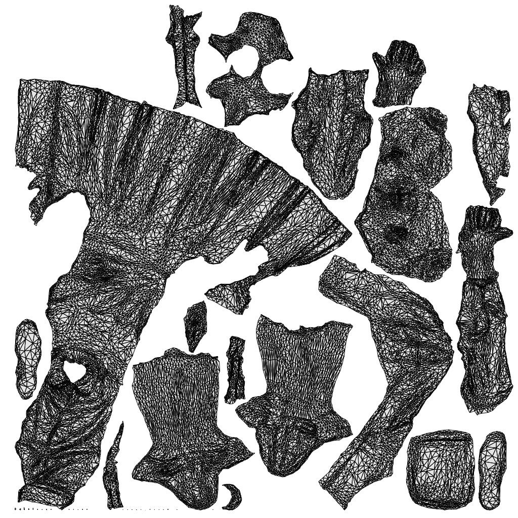 3D people model girl kids, scanned human for 3ds Max rendering, wireframe top-down view