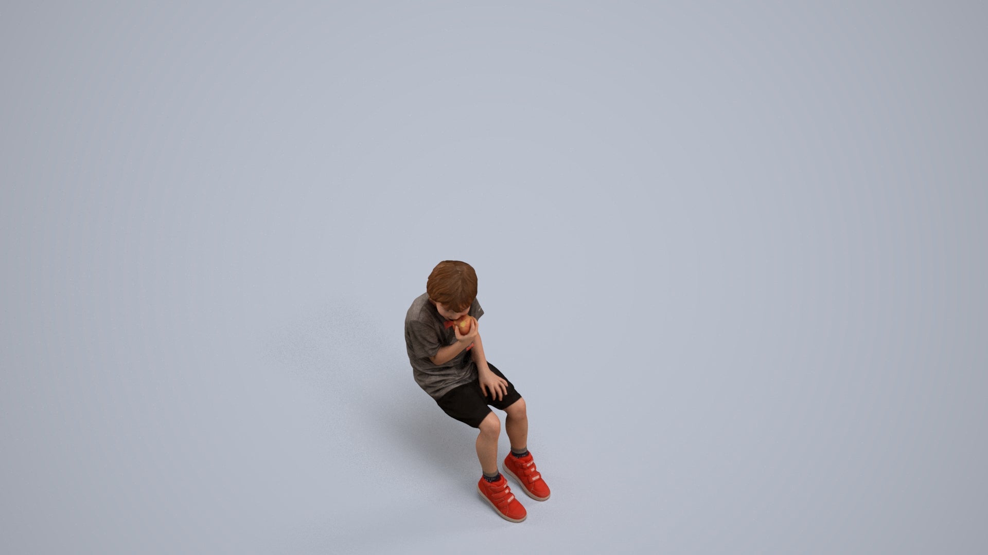 photogrammetry 3D boy casual kids, realistic human model archviz FBX, back view render