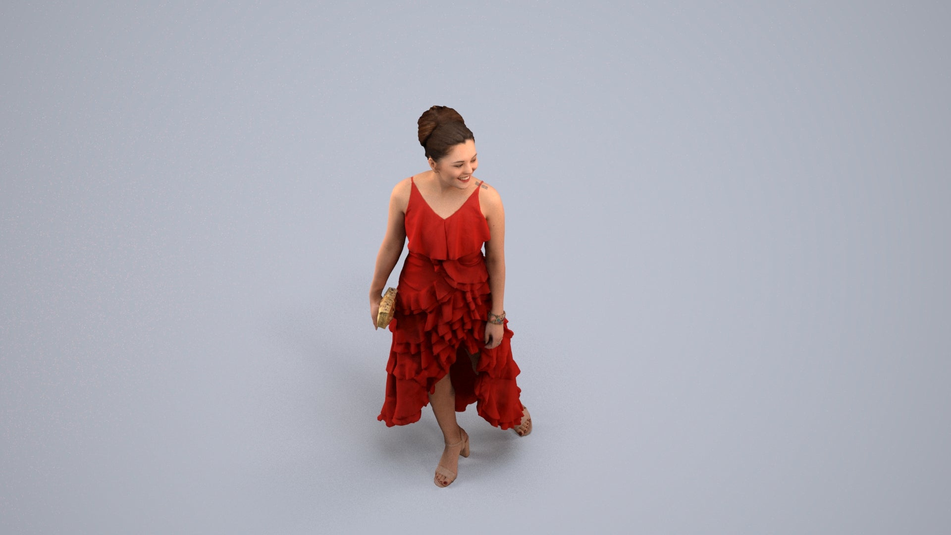photogrammetry 3D woman formal formalaffairs, realistic human model archviz FBX, back view render