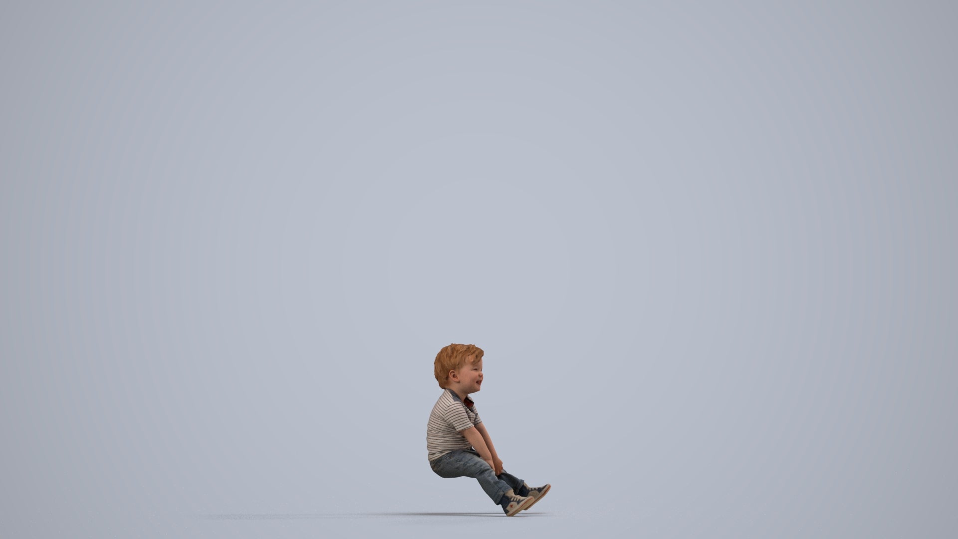 photogrammetry 3D boy casual kids, realistic human model archviz FBX, side view render