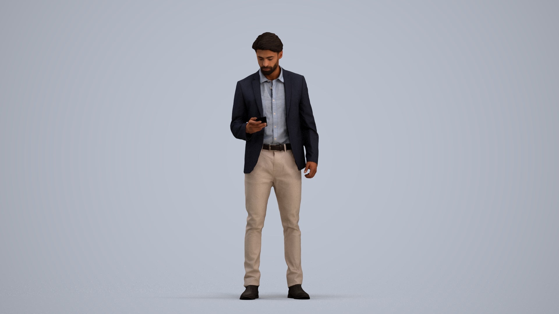 realistic 3D human man business, archviz people FBX OBJ for Blender, standing pose render