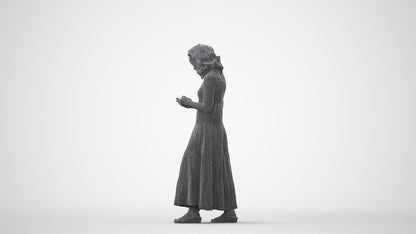 scanned 3D woman casual standing, photogrammetry people for Enscape and V-Ray, square thumbnail