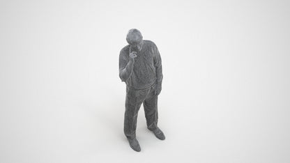 realistic 3D people man casual standing, render-ready for V-Ray and Corona, FBX OBJ, wireframe three-quarter view