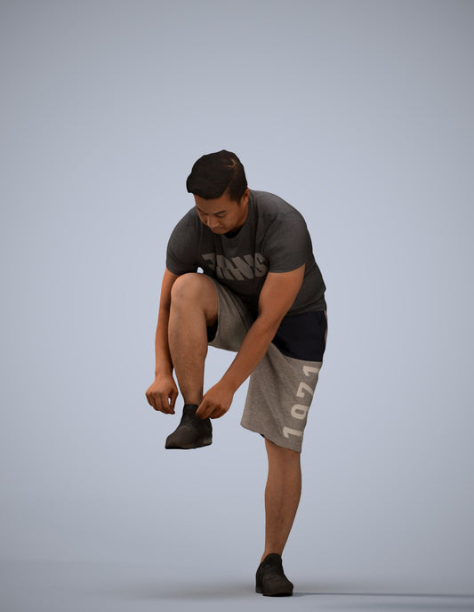 realistic 3D human man sport, archviz people FBX OBJ for Blender