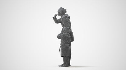 realistic 3D girl kids, scanned archviz people for Blender and 3ds Max, square thumbnail