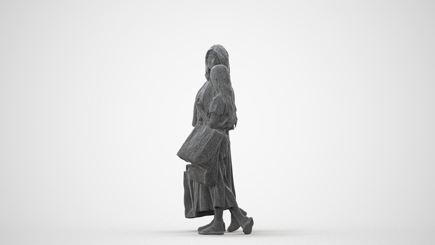 3D people model girl casual kids, scanned human for 3ds Max rendering, square thumbnail