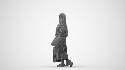 3D people model girl casual kids, scanned human for 3ds Max rendering, square thumbnail