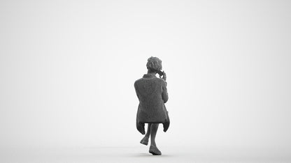 realistic 3D human woman casual sitting, archviz people FBX OBJ for Blender, wireframe front view