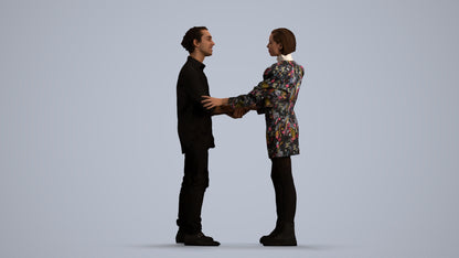 realistic 3D people woman business, render-ready for V-Ray and Corona, FBX OBJ, front view render