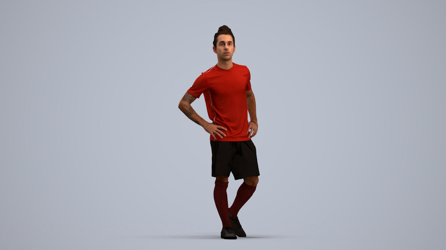 realistic 3D people man sport, render-ready for V-Ray and Corona, FBX OBJ, standing pose render