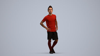 realistic 3D people man sport, render-ready for V-Ray and Corona, FBX OBJ, standing pose render