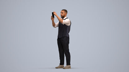 realistic 3D man business, scanned archviz people for Blender and 3ds Max, standing pose render
