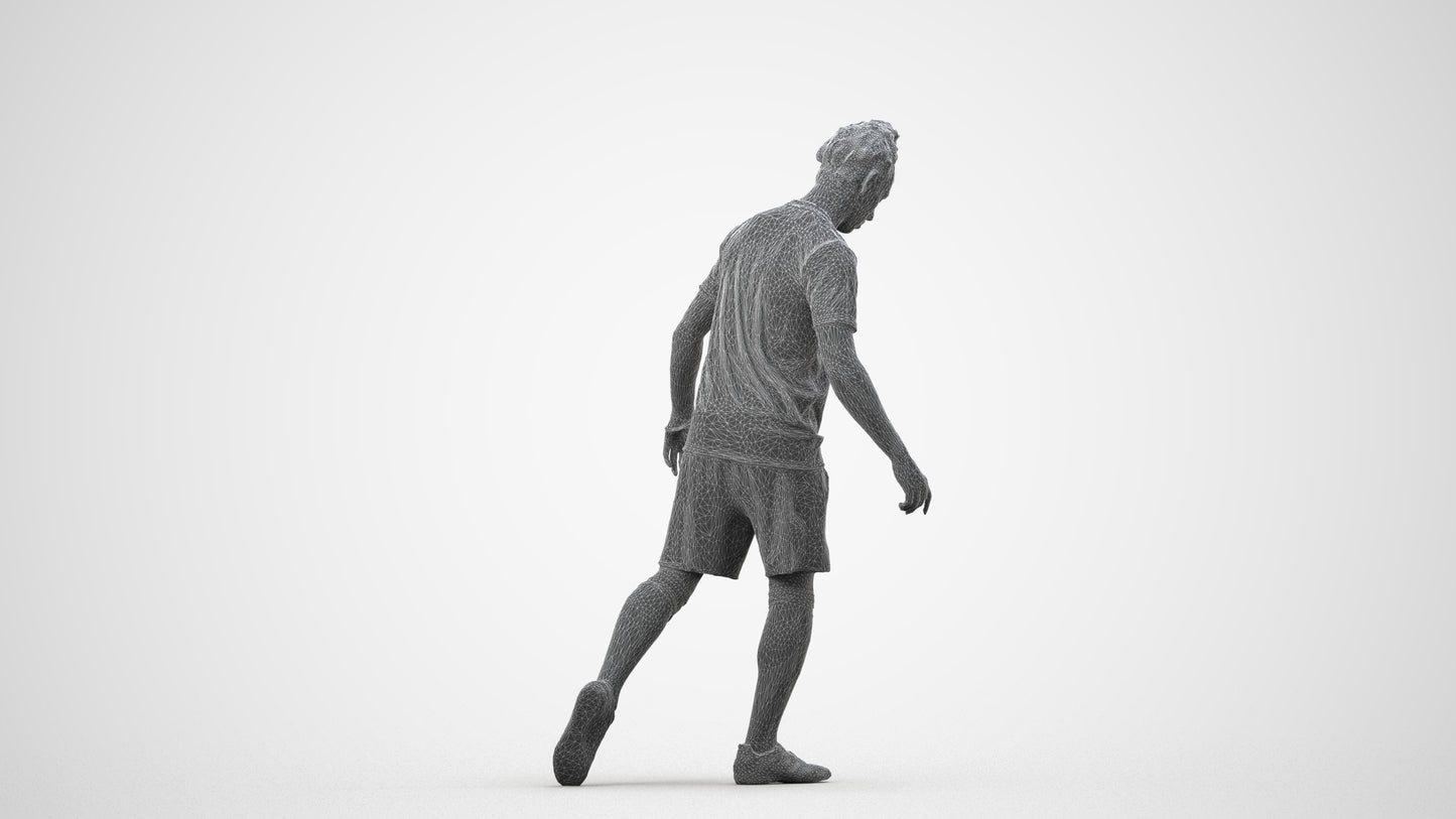 realistic 3D people man sport, render-ready for V-Ray and Corona, FBX OBJ, wireframe side view
