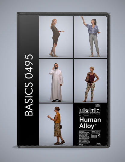 5 3D scanned people standing, photorealistic archviz pack for Enscape and SketchUp