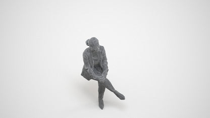 realistic 3D people woman business, render-ready for V-Ray and Corona, FBX OBJ, wireframe three-quarter view
