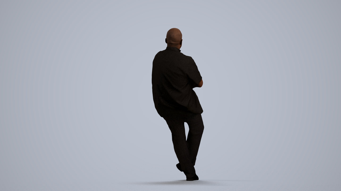 3D scanned man hospitality, photorealistic archviz people for Enscape and SketchUp, front view render