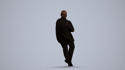 3D scanned man hospitality, photorealistic archviz people for Enscape and SketchUp, front view render
