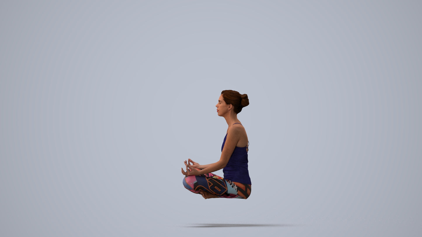 realistic 3D woman sport, scanned archviz people for Blender and 3ds Max, three-quarter view render