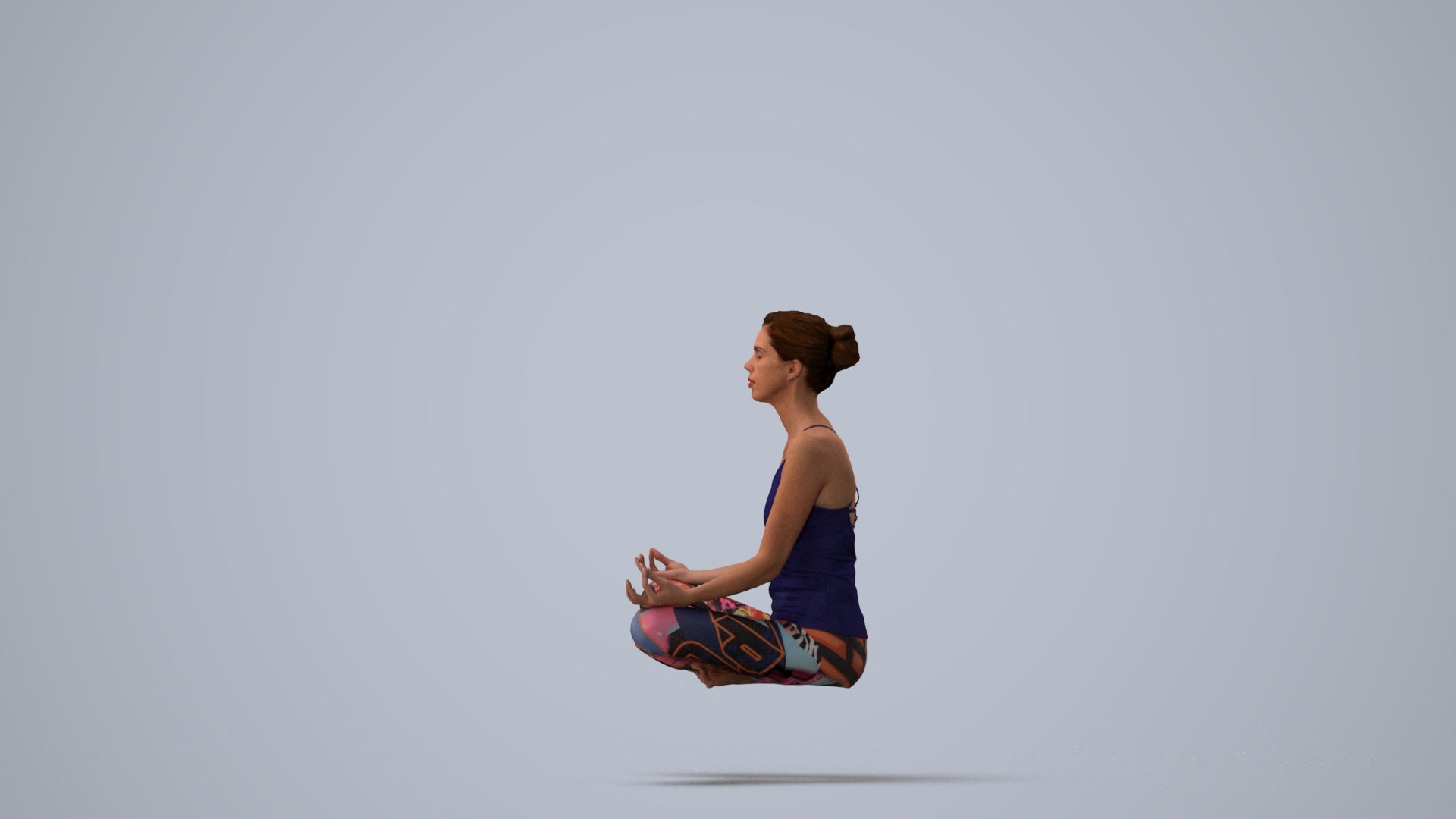 realistic 3D woman sport, scanned archviz people for Blender and 3ds Max, three-quarter view render
