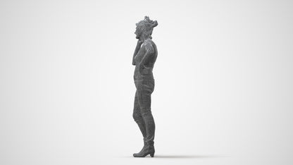 3D people model senior woman casual standing, scanned human for 3ds Max rendering, square thumbnail
