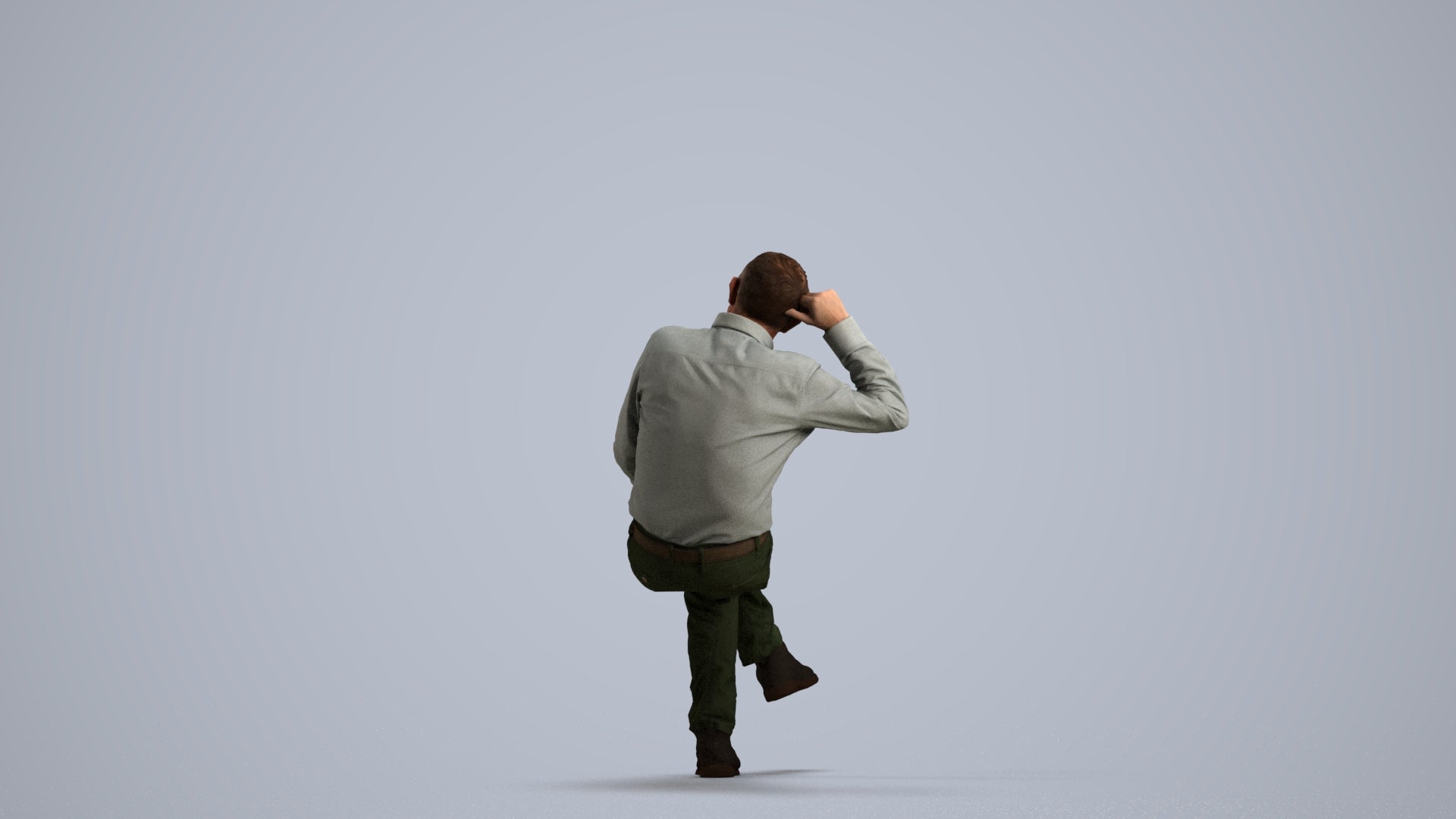 realistic 3D people senior man casual sitting, render-ready for V-Ray and Corona, FBX OBJ, front view render