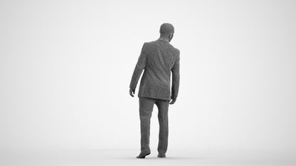 photogrammetry 3D man business, realistic human model archviz FBX, wireframe front view