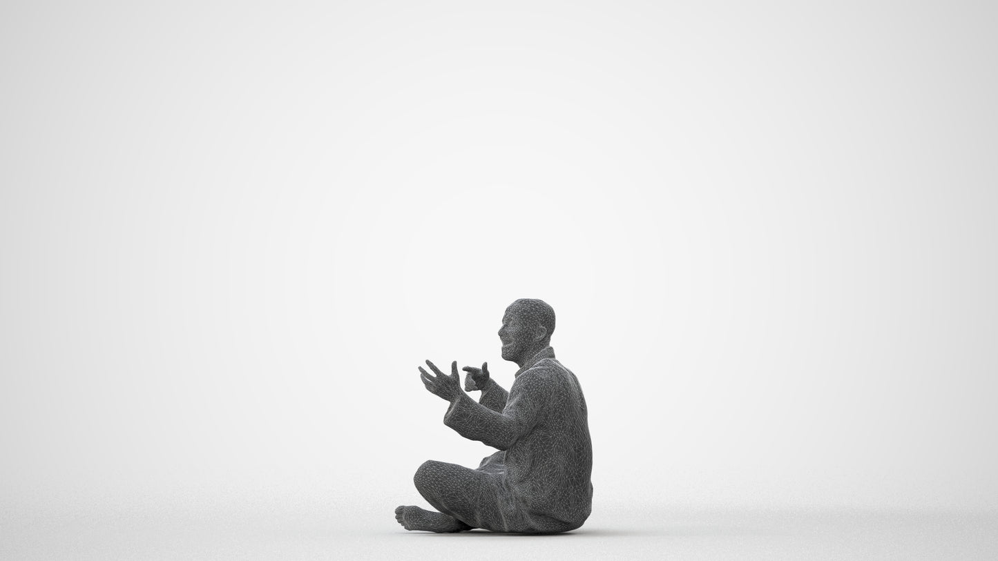 realistic 3D people man sitting, render-ready for V-Ray and Corona, FBX OBJ, square thumbnail