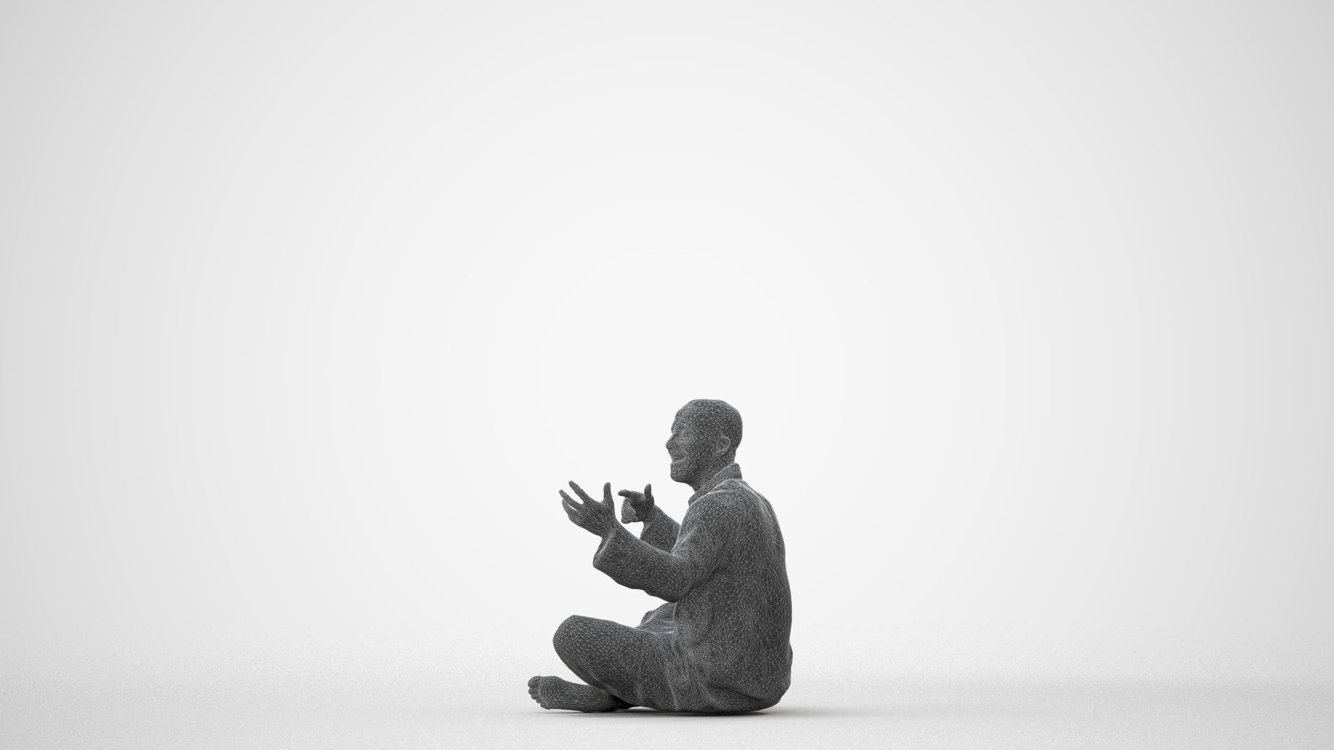 realistic 3D people man sitting, render-ready for V-Ray and Corona, FBX OBJ, square thumbnail