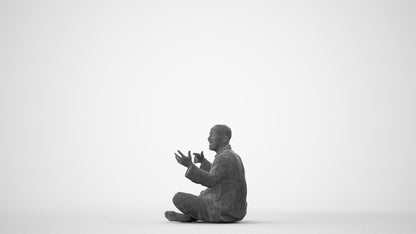 realistic 3D people man sitting, render-ready for V-Ray and Corona, FBX OBJ, square thumbnail