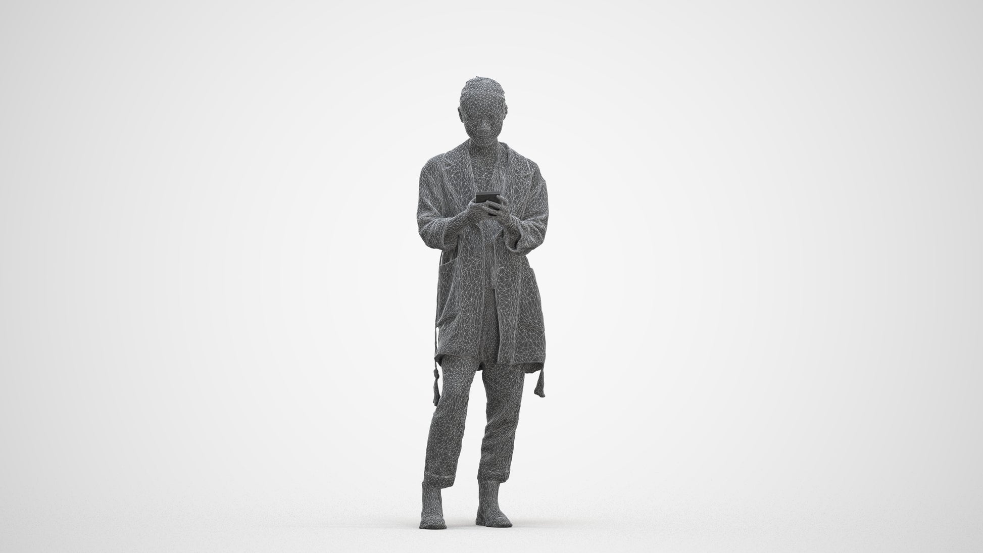 realistic 3D people woman casual standing, render-ready for V-Ray and Corona, FBX OBJ, three-quarter front view render