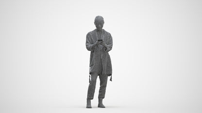 realistic 3D people woman casual standing, render-ready for V-Ray and Corona, FBX OBJ, three-quarter front view render