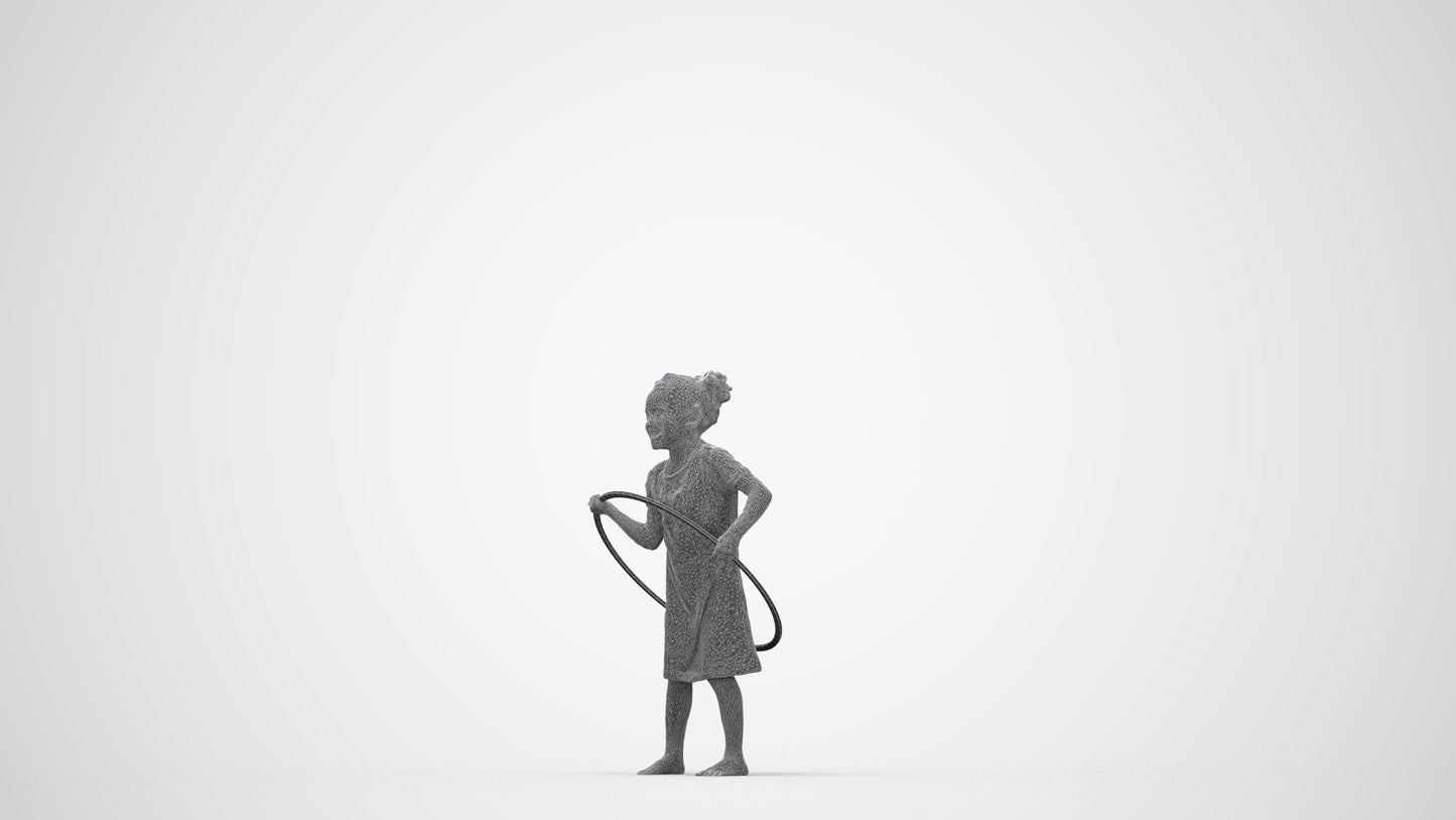realistic 3D people girl casual kids, render-ready for V-Ray and Corona, FBX OBJ, wireframe back view