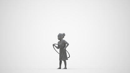 realistic 3D people girl casual kids, render-ready for V-Ray and Corona, FBX OBJ, wireframe back view